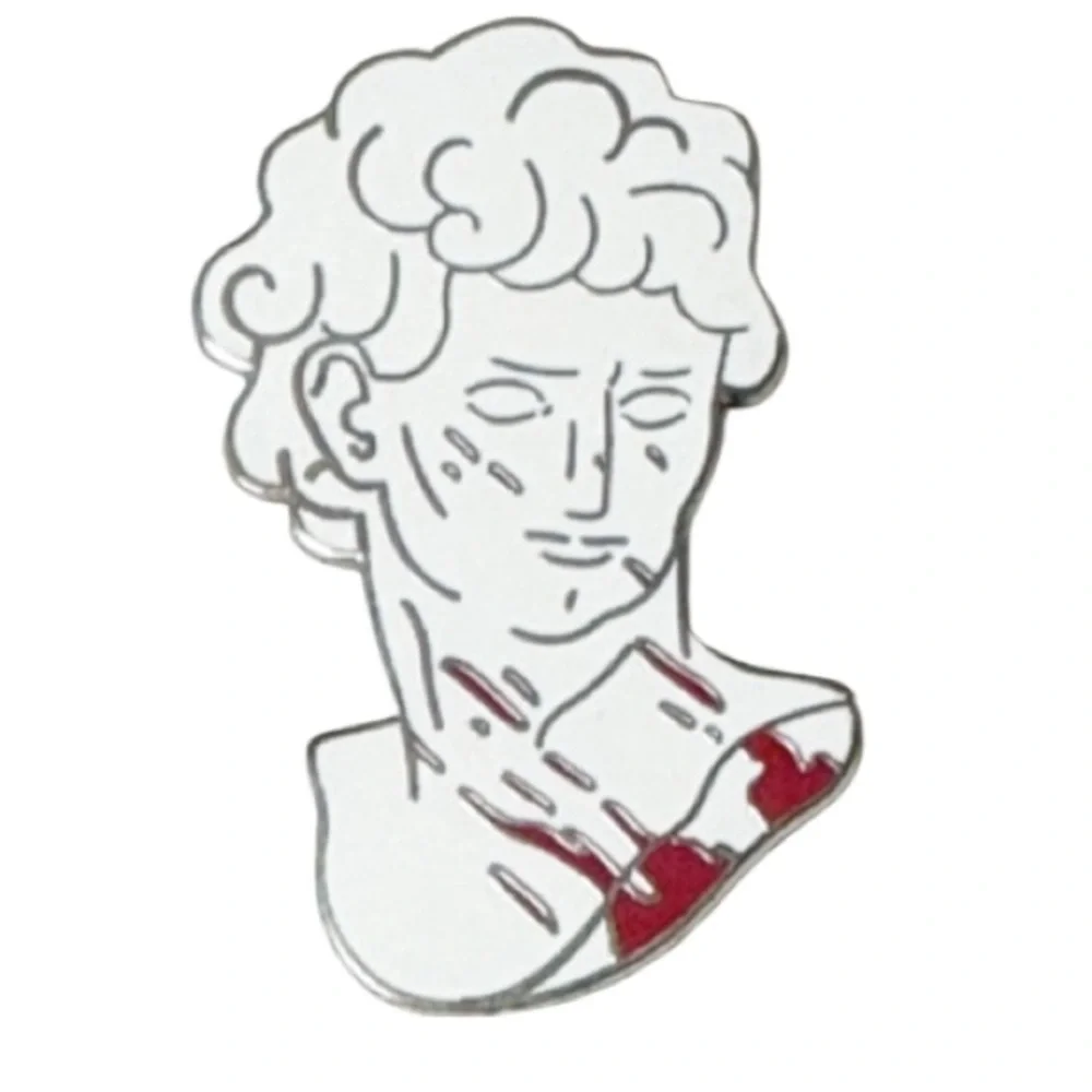 Shakespeare Julius Caesar bloody et tu, Brute? white silver enamel pin
